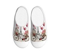 ADAhgu Love Paris Tower Coffee Wine Perfume Bicycle Heart Print Adult TPR Slippers Washable for Men and Women Breathable and Cozy Winter shoes