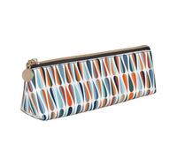 ADAhgu Mid Century Modern Retro with Drop Shapes Print Versatile Usage Lightweight Pencil Case Pouch Zippered Pen Storage School Students