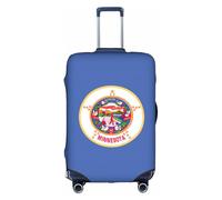 ADAhgu Minnesota State Flag Print Protective Suitcase Cover Washable Travel Luggage Protector with Concealed Zipper
