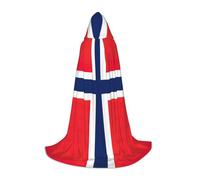 ADAhgu Norwegian Flag Print Carnivals Hooded Cloak Unisex Cosplay Costume Festival Celebrations Outdoor Wear