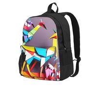 ADAhgu Origami Multicolor Papercraft Cranes 1 Print Large Capacity Backpack Water-Resistant Hiking Rucksack Outdoor Weekend Getaways