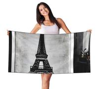 ADAhgu Parisian Coffee Eiffel Tower Print Beach Towel Travel Pool Vacation Outdoor Sunbathing Camping Lightweight Blanket