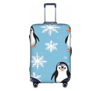 ADAhgu Penguin Balloon Snowflake Print Protective Suitcase Cover Washable Travel Luggage Protector with Concealed Zipper