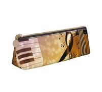 ADAhgu Piano Violin Music Notes Print Versatile Usage Lightweight Pencil Case Pouch Zippered Pen Storage School Students
