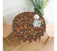 ADAhgu Pizza Pattern Print Round Tablecloth Indoor Outdoor Parties Including Picnics Weddings Everyday Dining