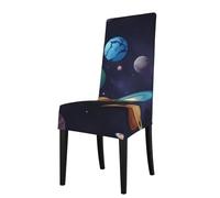 ADAhgu Planet Galaxy Print Functionality Versatile Stretch Dining Chair Covers Waterproof Seat Covers Chairs