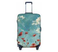 ADAhgu Poppies on Blue Sky Print Fashionable Suitcase Cover Personalized Luggage Protector for Travel and Business