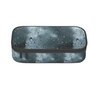 ADAhgu Rain Drops On Glass Print Large Storage Pencil Case Pen Bag School Supplies Travel Students Professionals