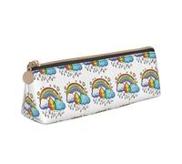 ADAhgu Rainbow Clouds Raindrop 1 Print Versatile Usage Lightweight Pencil Case Pouch Zippered Pen Storage School Students
