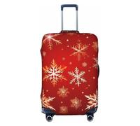 ADAhgu Red Background Golden Snow Print Stretchable Suitcase Cover Universal Elastic Home Luggage Protector Business Trip