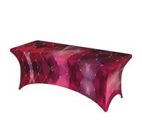 ADAhgu Red Galaxy Constellation Print Elastic Rectangular Table Cover Wipe Clean Tablecloth for Parties Outdoor Events