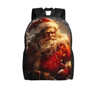 Adahgu Santa Claus Print Adults Waterproof Backpack Stylish Outdoor Daily Commutes Business Trips Gym