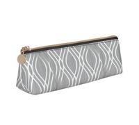 ADAhgu Silver Geometric Figure Print Versatile Usage Lightweight Pencil Case Pouch Zippered Pen Storage School Students