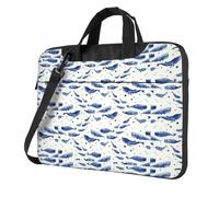 ADAhgu Small Blue Whale Swimming Print Stylish And Protective Laptop Bag Lightweight And Versatile For Work Travel