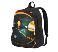 ADAhgu Solar System Jupiter Saturn Print Large Capacity Backpack Water-Resistant Hiking Rucksack Outdoor Weekend Getaways
