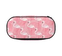 ADAhgu Summer Flamingo Palm Leaves Print Pencil Case Pouch School Students Travel Office Use Stationery Makeup Organizer