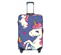 Adahgu Unicorn Accessories Print Protective Suitcase Cover Washable Travel Luggage Protector with Concealed Zipper