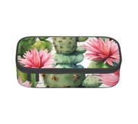 ADAhgu Watercolour Cactus Print Large Storage Pencil Case Pen Bag School Supplies Travel Students Professionals