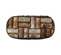 ADAhgu Wine Cork Print Pencil Case Pouch School Students Travel Office Use Stationery Makeup Organizer