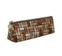ADAhgu Wine Cork Print Versatile Usage Lightweight Pencil Case Pouch Zippered Pen Storage School Students
