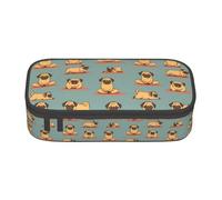 ADAhgu Yoga Pug Print Large Storage Pencil Case Pen Bag School Supplies Travel Students Professionals