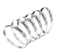Adair Hose Clips Pack of 6, Large 91-114mm Adjustable 304 Stainless Steel Worm Drive Ducting Hose Clamps for Dryer Vent Air Duct Plumbing Automotive
