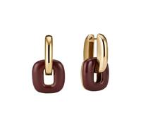 ADAJURI Chunky Thick Stevie Hoops For Women | Hypoallergenic 18K Gold Plated Copper Square Paperclip Earrings With Enamel Decor | Chic Jewelry Accessories For Party, Small, Copper, No Gemstone