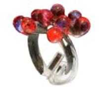 ADAJURI Dainty Colorful Beads Glass Ring For Women | Hypoallergenic Smooth Glass Ceramic Ring With Transparent Shine | Unique Jewelry For Unisex Daily Wear, 6 UK, Glass, No Gemstone