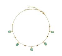 ADAJURI Magma Aquamarine Charm Bracelet for Women | Tarnish-Free 18K Gold Plated Rectangular Gemstone Tennis Bracelet | Elegant Jewelry Accessories for Gifts