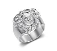 ADAJURI Unique Westwood Greek Human Shape Ring for Men | Hypoallergenic Plated Stainless Steel Heavy Metal Statement Ring | Vintage Jewelry for Unisex Daily Use Fashion, 8, Metal, No Gemstone