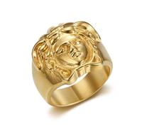 ADAJURI Unique Westwood Greek Human Shape Ring for Men | Hypoallergenic Plated Stainless Steel Heavy Metal Statement Ring | Vintage Jewelry for Unisex Daily Use Fashion, 11, Metal, No Gemstone