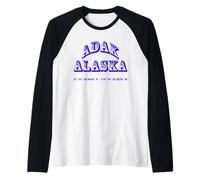 Adak Alaska USA Coordinates Souvenir Raglan Baseball Tee