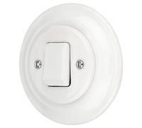 ADAKAT Flush-Mounted Porcelain Retro Cross Switch, All-in-One, PR1 Series, White