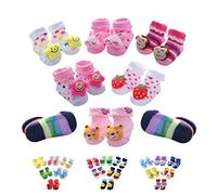 Adalex Global Baby Socks with Grips for Newborns and Toddlers, Non-Slip Toddler Socks, Infant, Boys and Girls, Soft Cotton Baby Socks 0-3,3-6, 6-12, 12-18 Months, Toddler Slipper Socks (Beautiful)