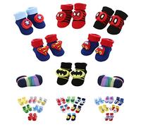 Adalex Global Baby Socks with Grips for Newborns and Toddlers, Non-Slip Toddler Socks, Infant, Boys and Girls, Soft Cotton Baby Socks 0-3,3-6, 6-12, 12-18 Months, Toddler Slipper Socks (Super Power)