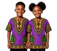 Adalex Global Dashiki African Kids Shirt Traditional Design, Authentic Clothes for Children Ethnic Patterns and African Print Boy Girl