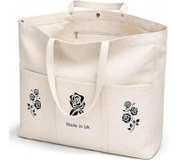 Adalex Global Large 40L Canvas Reusable Shopping & Grocery Tote Bag - Heavy-Duty Everyday Utility Bag