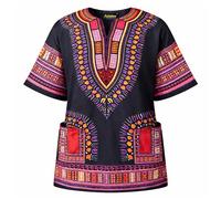 Adalex Global Traditional African Unisex Dashiki Shirt Color Tribal Festival Hippie, Ideal for Men Women African Short Sleeve Summer Wear