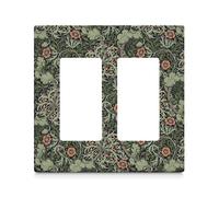 Adalore Light switch cover - 2 Gang Decorative switch Wall Plate, Unique Green Flower Electrical Switch Plate Cover for Kitchen, Bathroom, Bedroom Home Decor.