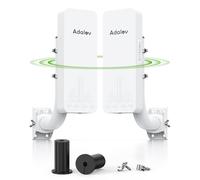 AdaLov Wireless Bridge Point to Point Outdoor: CPE661 Gigabit 5.8GHz 3KM WiFi Bridge for Network Extension, PoE Adapter, IP65 Weatherproof, with 2-Pack Mounts for Starlink Garage Farm Shop Barn