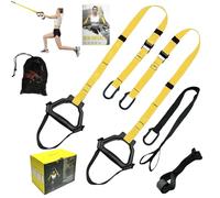 ADALT LION Bodyweight Resistance Training Straps, Complete Home Gym Fitness Trainer kit for Full-Body Workout, Included Door Anchor, Extension Strap, Fitness Guide (Yellow-2)
