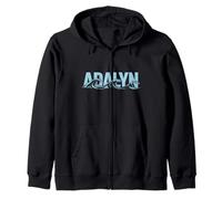 Adalyn Sea Waves - Personalized Name Ocean Beach Art Zip Hoodie