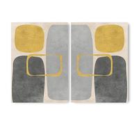 ADAM & ALICE Premium Unframed Wall Art Print - Absract Minimalist Artwork - Home Decor for Living Room/Bedroom/Hallway/Office - Neutral/Grey - A2 Set of 2