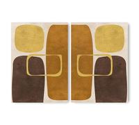 ADAM & ALICE Premium Unframed Wall Art Print - Absract Minimalist Artwork - Home Decor for Living Room/Bedroom/Hallway/Office - Neutral/Brown - A2 Set of 2
