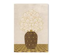 ADAM & ALICE Premium Unframed Wall Art Print - Patterned Textured Floral Vase Artwork - Home Decor for Living Room/Bedroom/Hallway/Office - Brown - A4 Set of 1