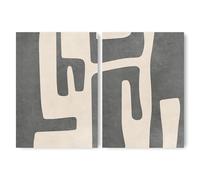 ADAM & ALICE Premium Unframed Wall Art Print - Textured Mid Century Modern Abstract Artwork - Home Decor for Living Room/Bedroom/Hallway/Office - Grey - A2 Set of 2