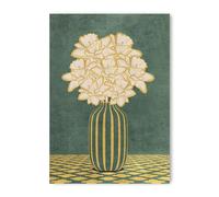 ADAM and ALICE Premium Fine Wall Art Print - Flowers Art - Dark Background - Home Decor for Living Room/Bedroom/Hallway/Office - Green/A3