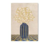 ADAM and ALICE Premium Fine Wall Art Print - Flowers Art - Vase - Home Decor for Living Room/Bedroom/Hallway/Office - Blue/A3