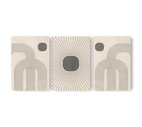Adam and Alice - Premium Unframed Boho Wall Art Print - Textured Minimalist Modern Boho Line Art - Home Decor for Living Room Stairs Bedroom Office Neutral/Grey - A4 - Set of 3