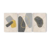 Adam and Alice Premium Unframed Wall Art Print - Textured Abstract Modern Minimalist Artwork - Home Decor for Living Room/Bedroom/Hallway/Office - Grey - A2 Set of 3